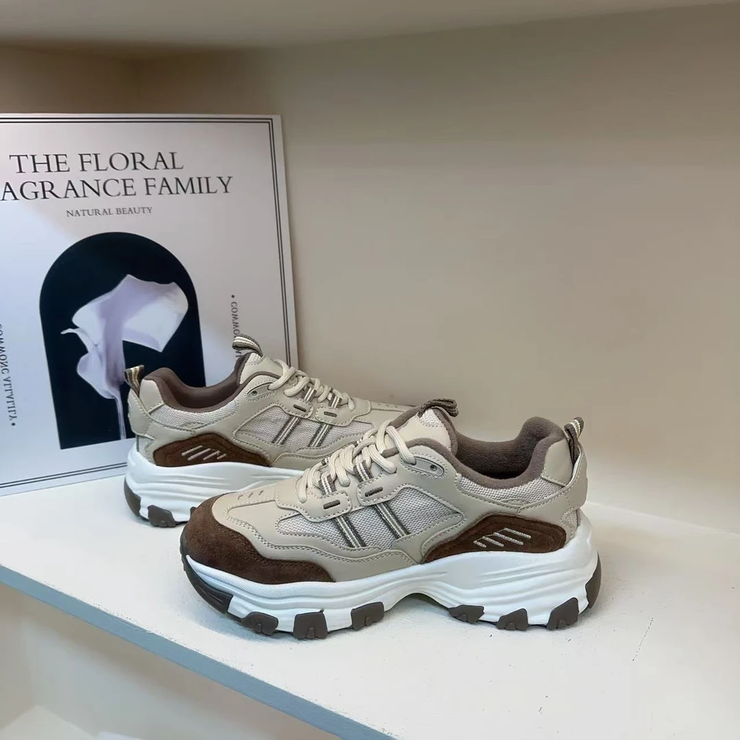 [二哥专属]复古撞色轻便老爹鞋女百搭透气厚底运动鞋2208