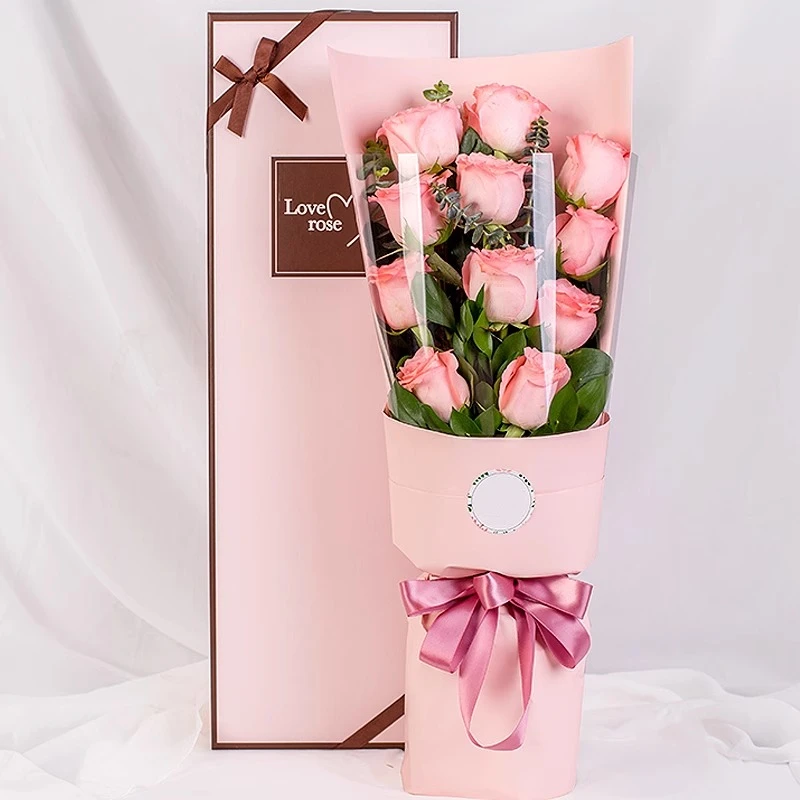 挚爱之心套二长方形花盒情人节鲜花包装盒黑色玫瑰花礼品盒花束盒