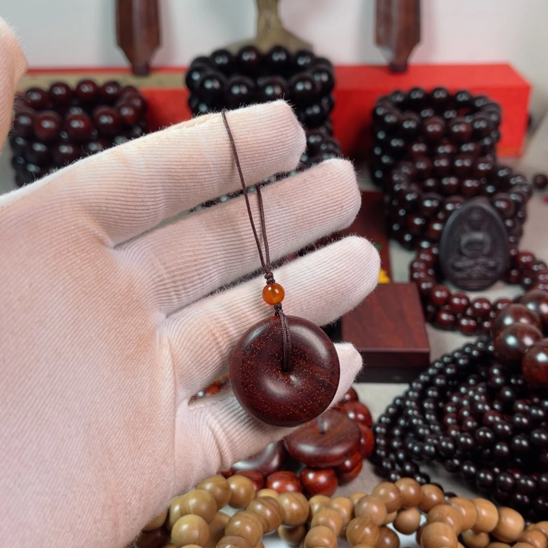 小叶紫檀吊坠平安扣手机吊坠包挂