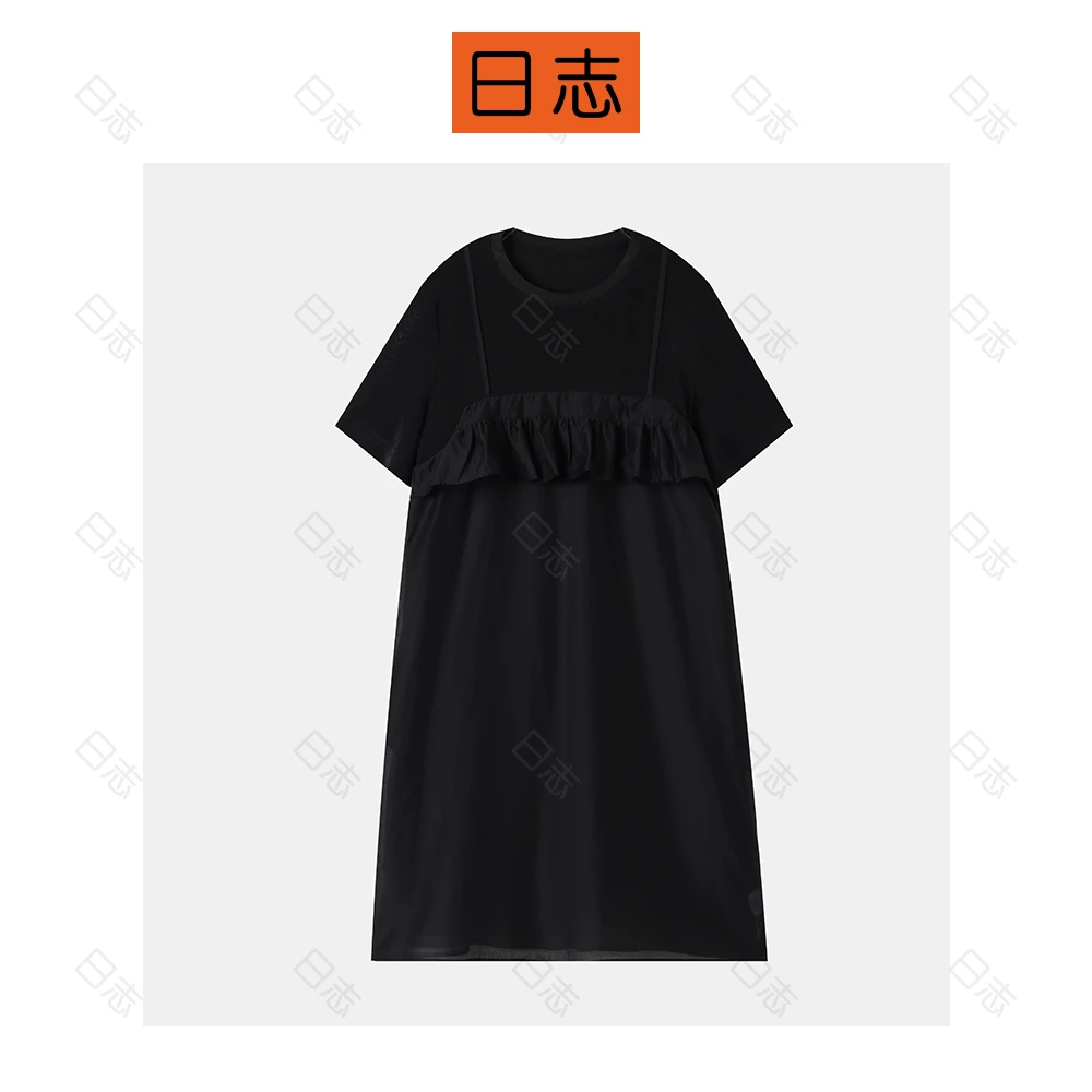 PIPO【现】时尚减龄气质显瘦夏季简约收腰百搭款女装连衣裙DDS2L916