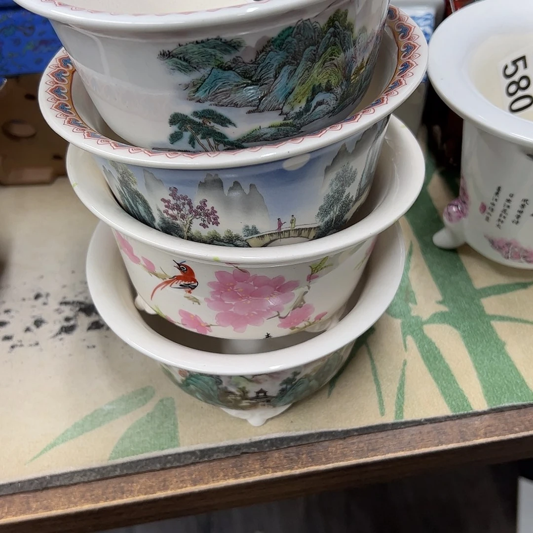不***睡紫砂花盆546号瑕疵4个15/7.5cmm
