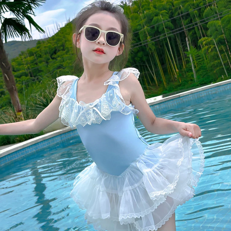 童装女童泳装2025新款儿童速干连体泳衣小女孩甜美度假游泳衣服