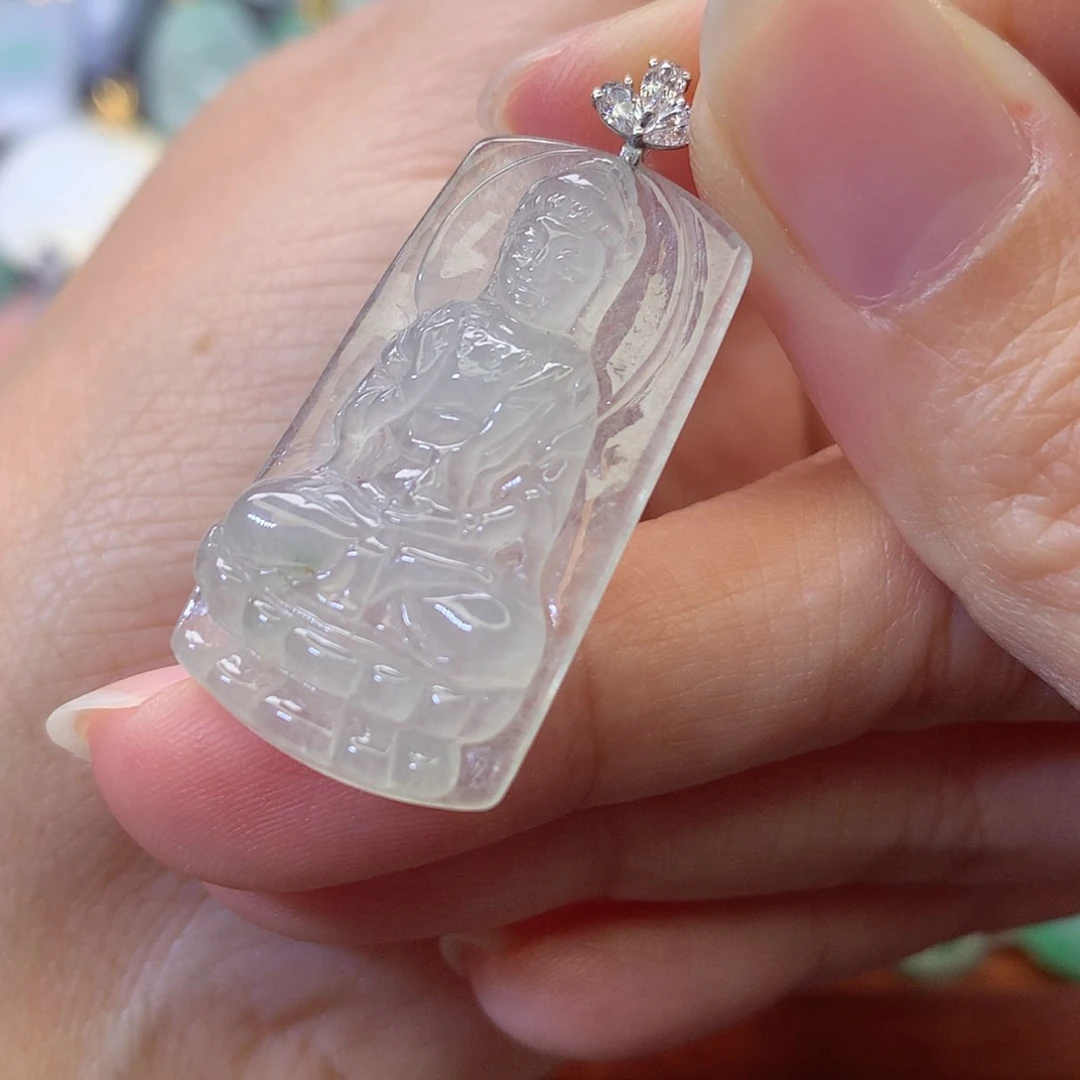 【闪购商品】吊坠(不含链)18K金镶嵌翡翠