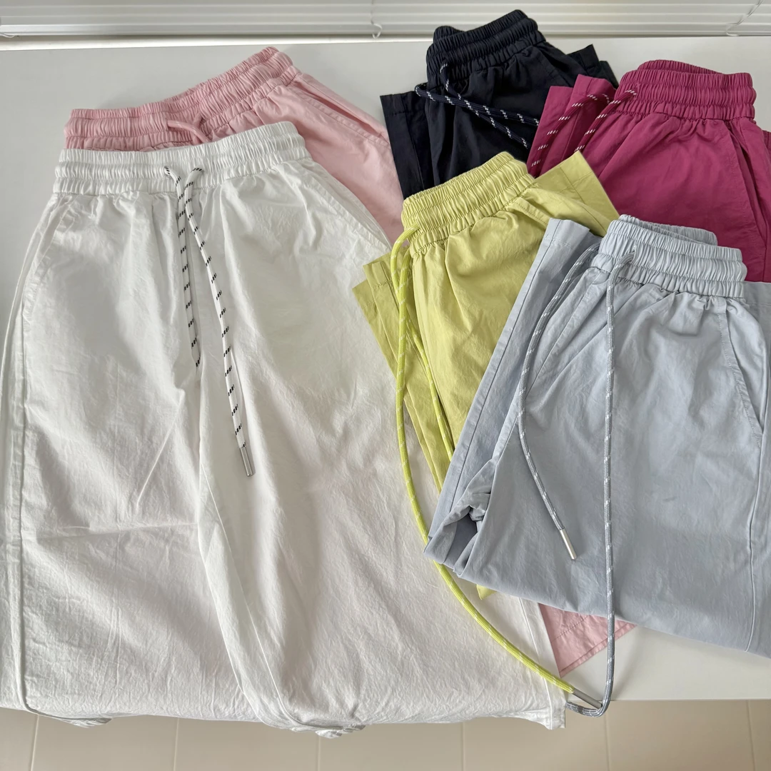 肉肉家-【纯棉水洗七分裤】儿童夏季高温可穿萝卜裤抽绳高腰充气裤