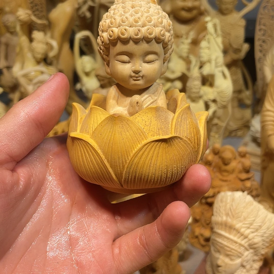 黄杨木黄杨木坐莲宝宝佛