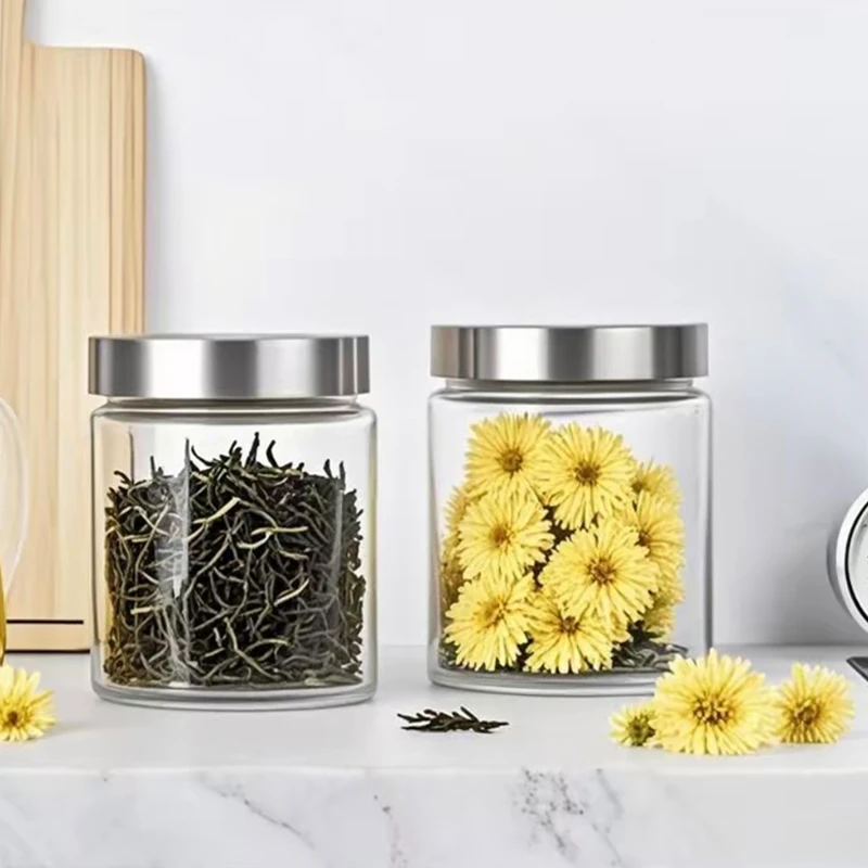 【1.9斤两只装】玻璃密封糖果盒茶叶罐泡菜瓶防潮储物蜂蜜腌菜罐