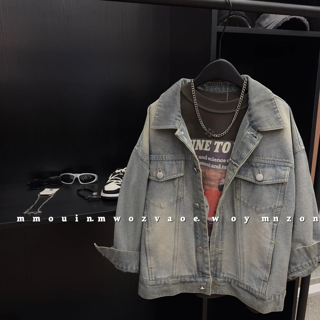 【小黎家】2025年新款儿童复古牛仔上衣春季牛仔外套百搭潮CC6056