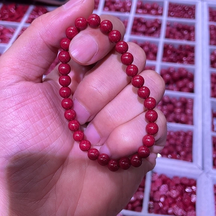 上***店天然辰砂紫金砂6毫米手链