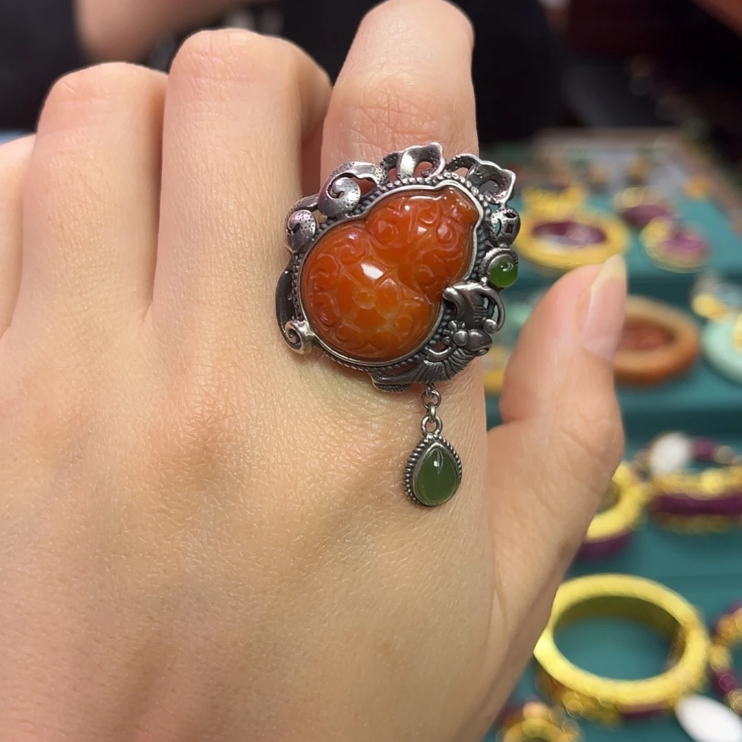 翡翠银S925镶嵌戒指