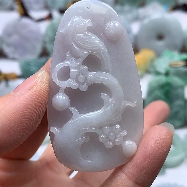 翡翠未镶嵌颈饰鸟语花香喜上眉梢福利