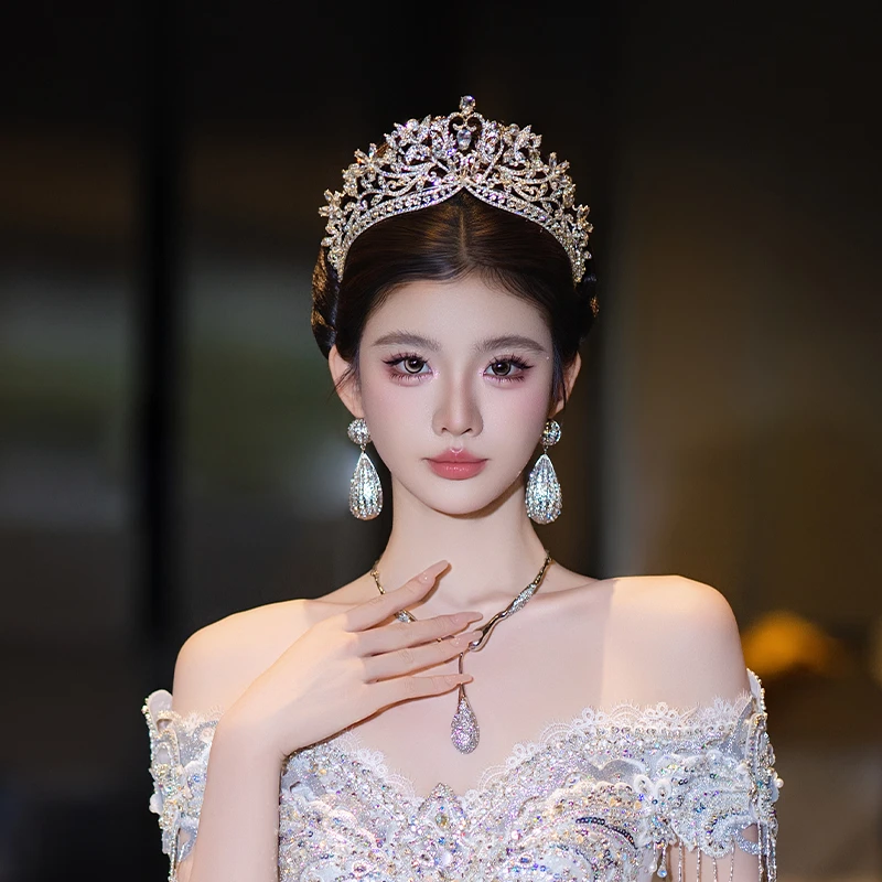合金婚庆饰品 新娘结婚爆闪重工奢华氛围感皇冠婚礼造型女MT0193