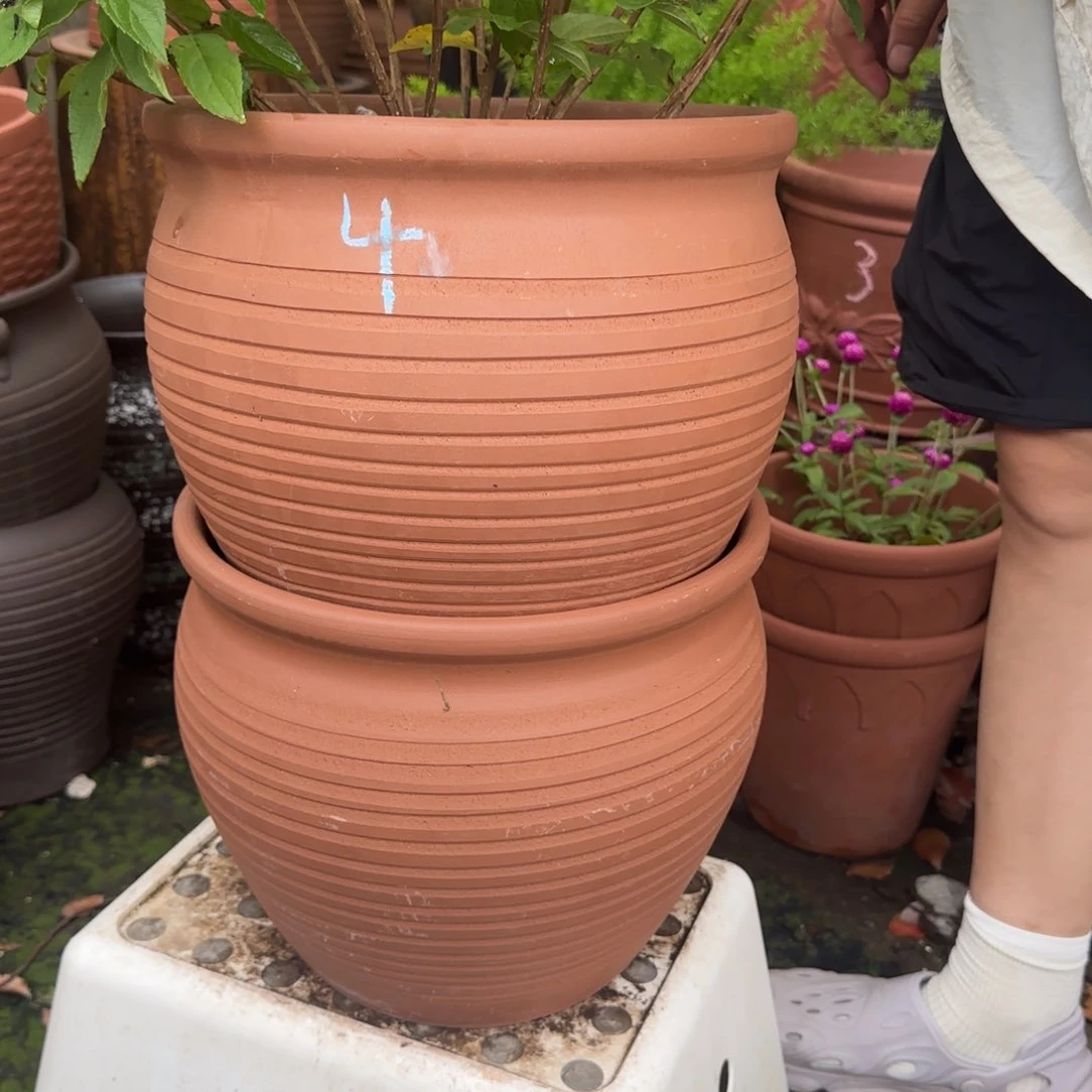 紫砂花盆口29高25宜兴土陶