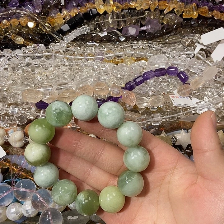 玛瑙/玉髓散珠青提奶盖卡18