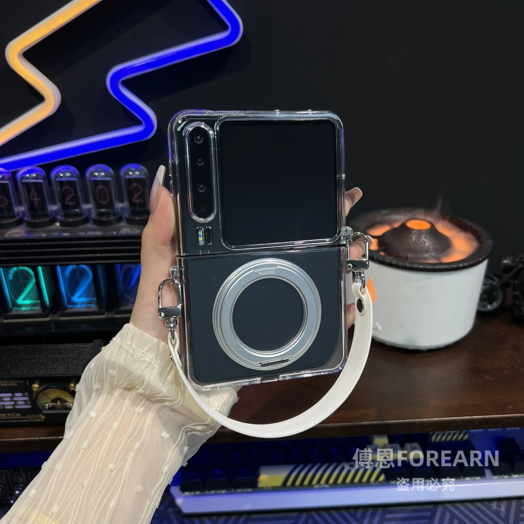 适用于华为purax手机壳支架阔折叠屏pura x透明典藏版磁吸手提薄