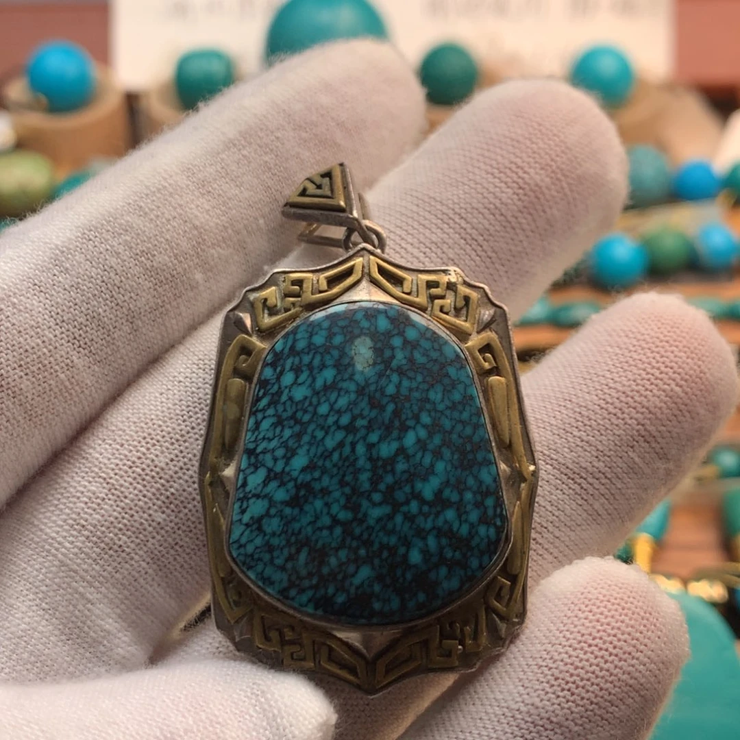 绿松石银S925镶嵌绿松石