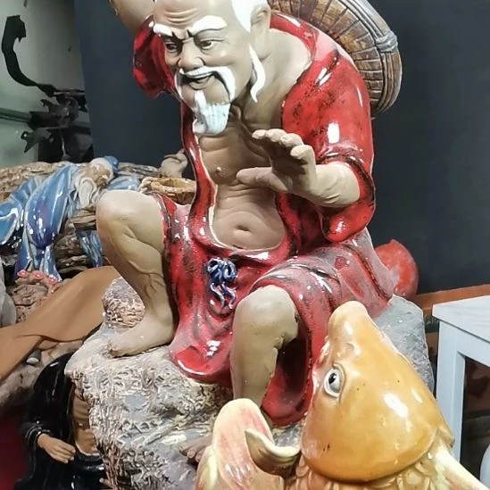 骑***速石湾陶瓷公仔摆件