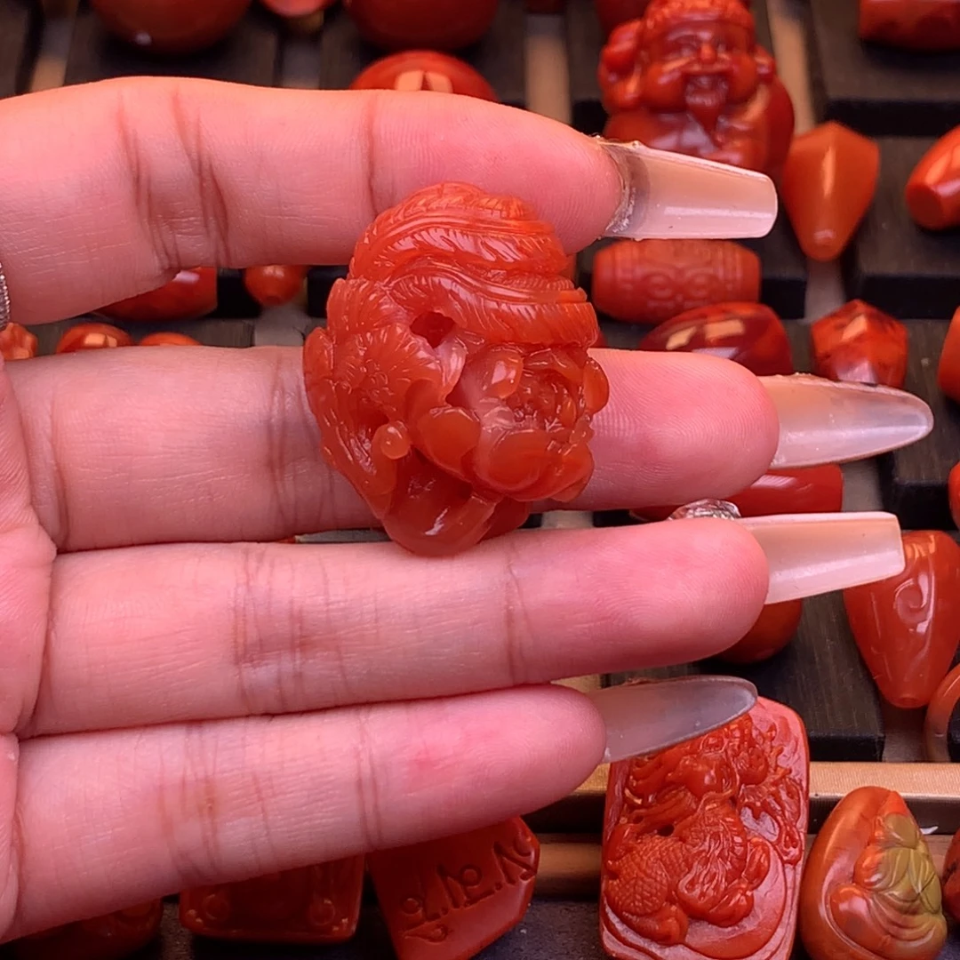 南红玛瑙未镶嵌保山凤凰吊坠28.2mm