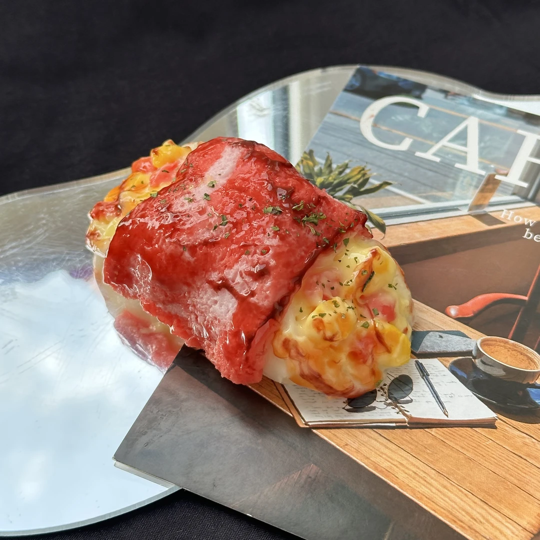 糯米泥 缝边【玉米培根卷】喜仔yummy食物系硅胶捏捏礼物玩具