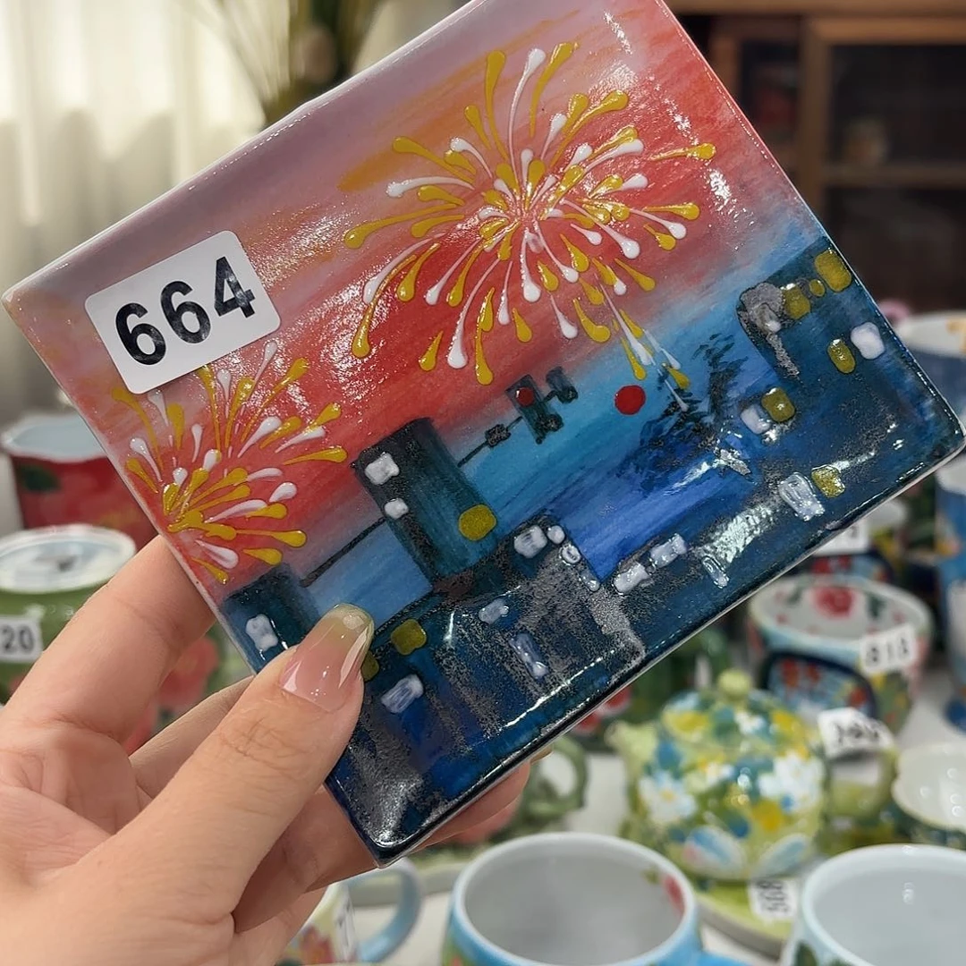 瓷片景德镇手绘高温釉下彩陶瓷茶具