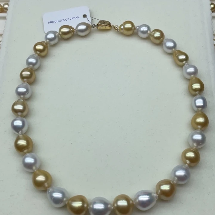 未镶嵌项链海水珍珠白金混彩巴洛克10.6-14