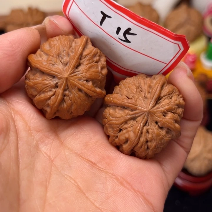 吊坠文玩核桃33.5雨花石正四棱15