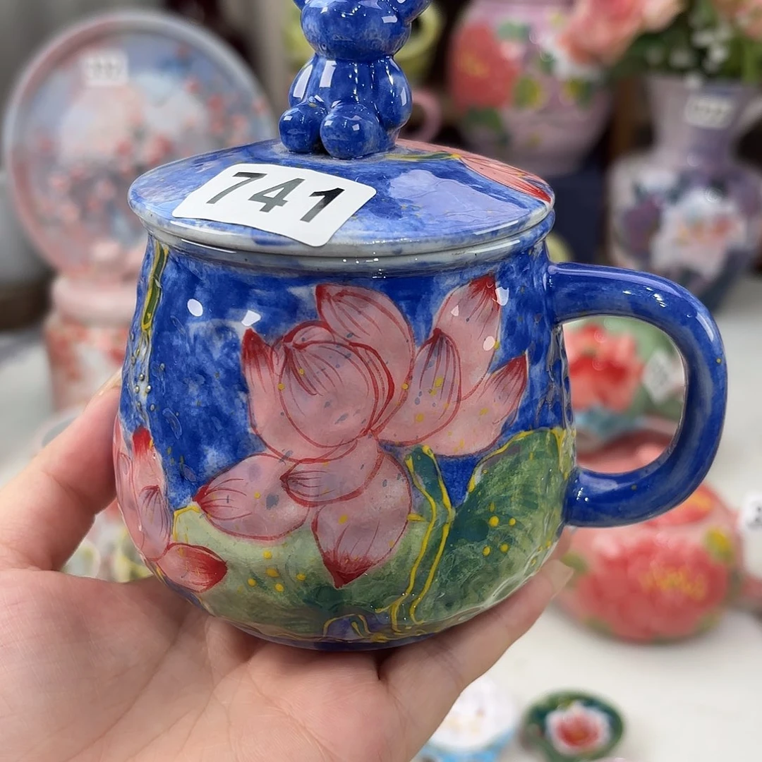 景德镇手绘高温釉下彩陶瓷茶具