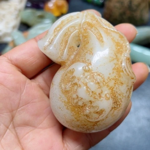 吊坠白玉菩提把件