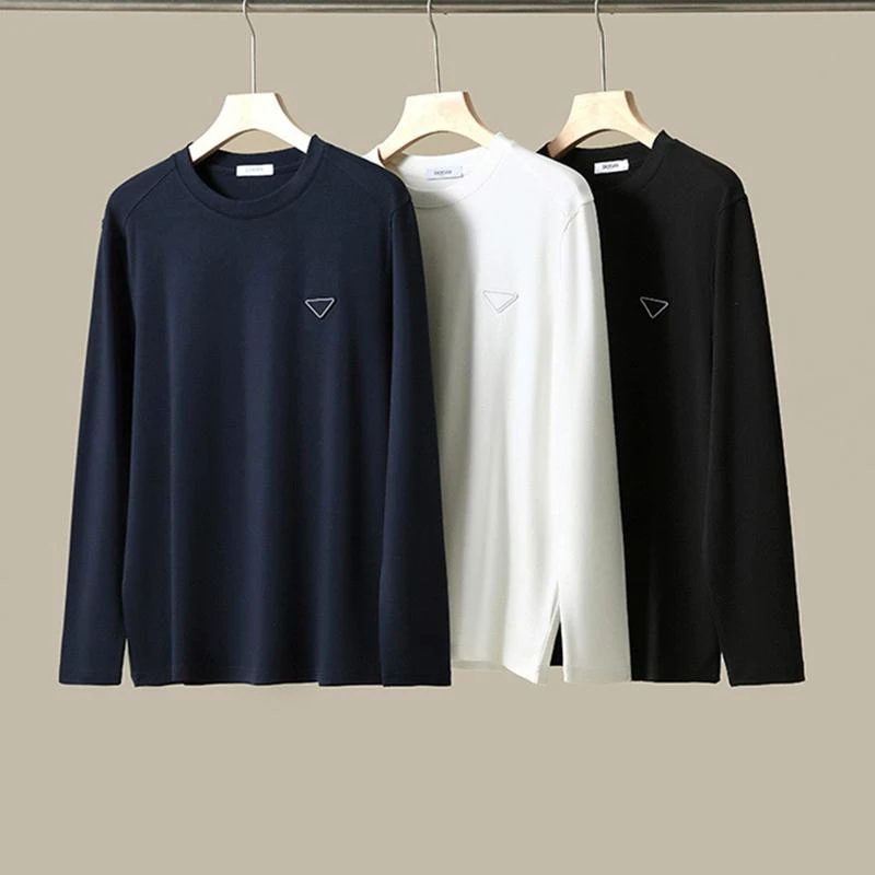 轻奢线！轻柔垂坠！春秋新品男士高端舒适细腻百搭休闲长袖T恤-5319