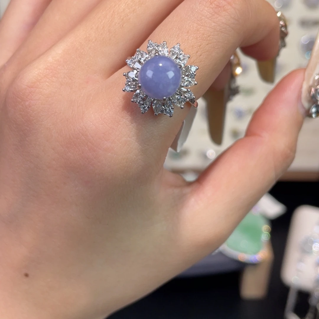 翡翠银S925镶嵌戒指