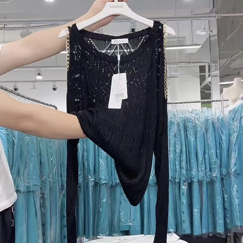 【成都•BD】 NN009新款露肩新款针织衫休闲百搭镂空设计师