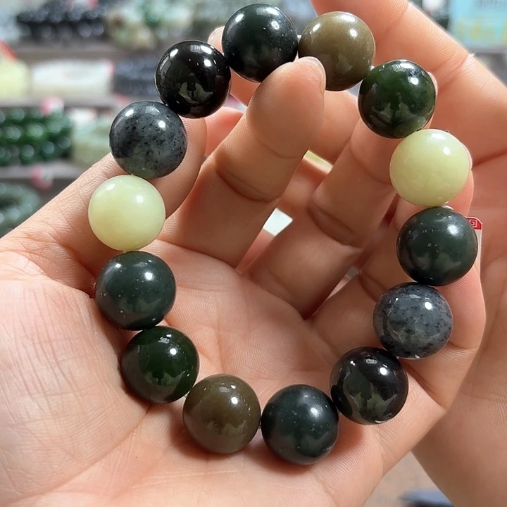 和田玉手链未镶嵌多宝卡16