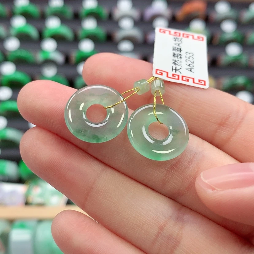 【闪购商品】未镶嵌戒指翡翠甜甜圈一对