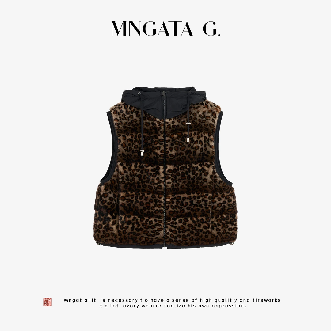 MNGATA G.宫小妍【曼奢水貂·经典豹纹】新中式穿搭国风马甲5071303