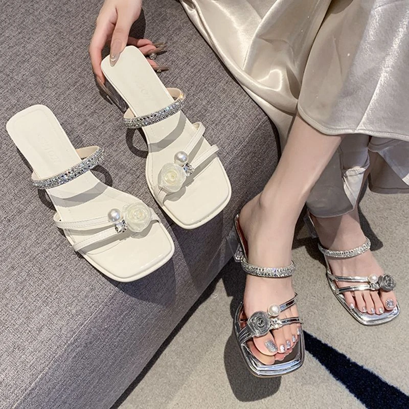 拖鞋女鞋外穿小ck高跟鞋子女款爆款2025新款法式网红凉鞋夏季韩版