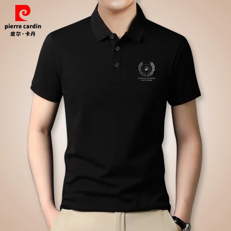 皮尔卡丹polo衫男士短袖T恤夏季翻领半袖商务休闲中青年修身体恤