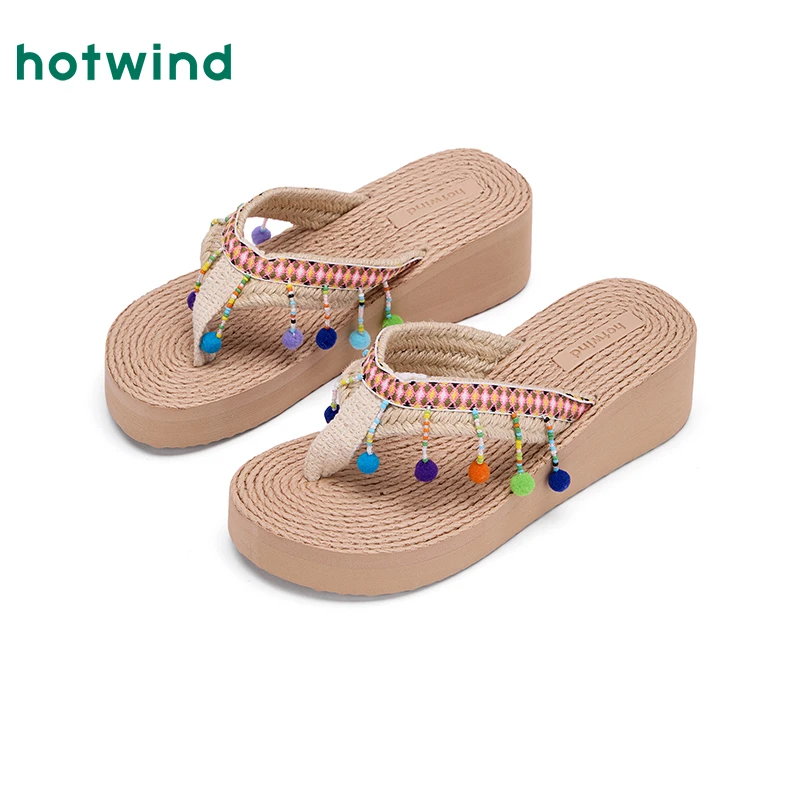 【热风】2025年夏季新款女士时尚拖鞋H62W25650