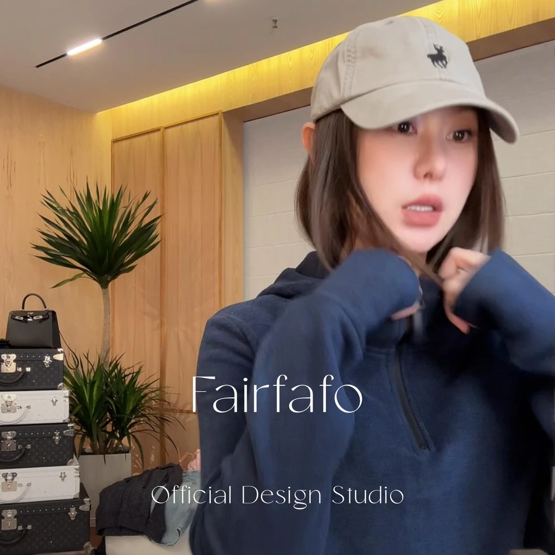 【设计感连帽半拉链卫衣】DT4WD0139秋冬舒适百搭显瘦修身连帽卫衣