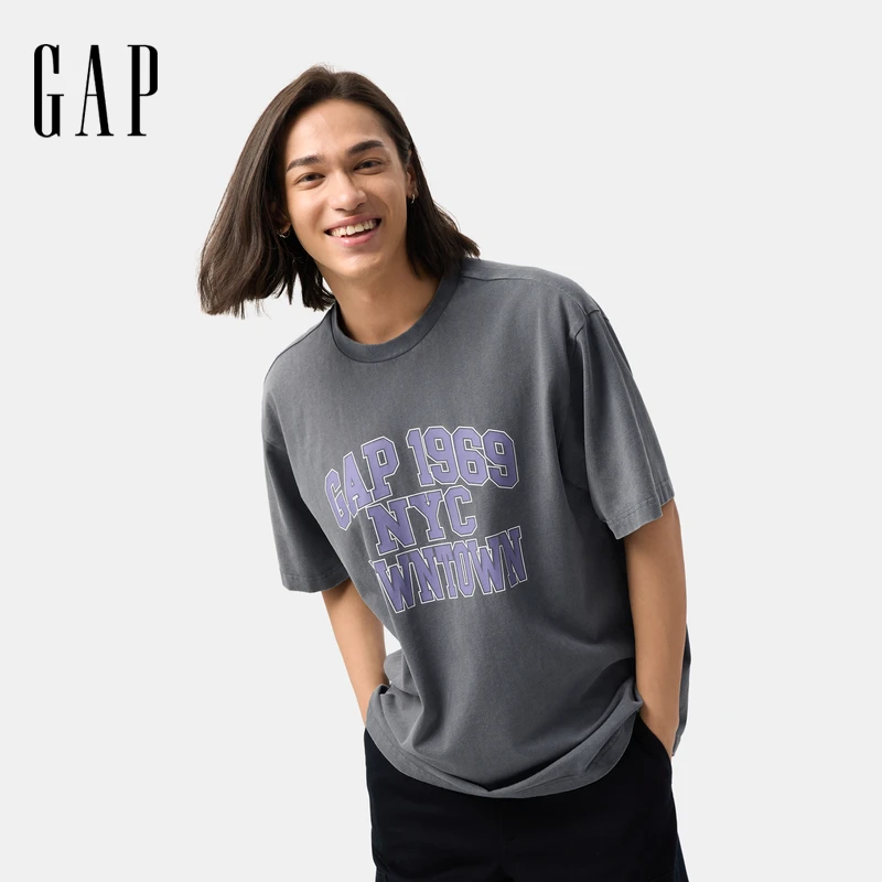 【成毅代言】Gap男女装2025夏季新款纯棉休闲印花短袖T恤725622