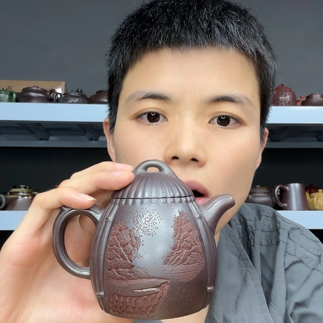 底槽青茶壶民间手艺人全手工制作