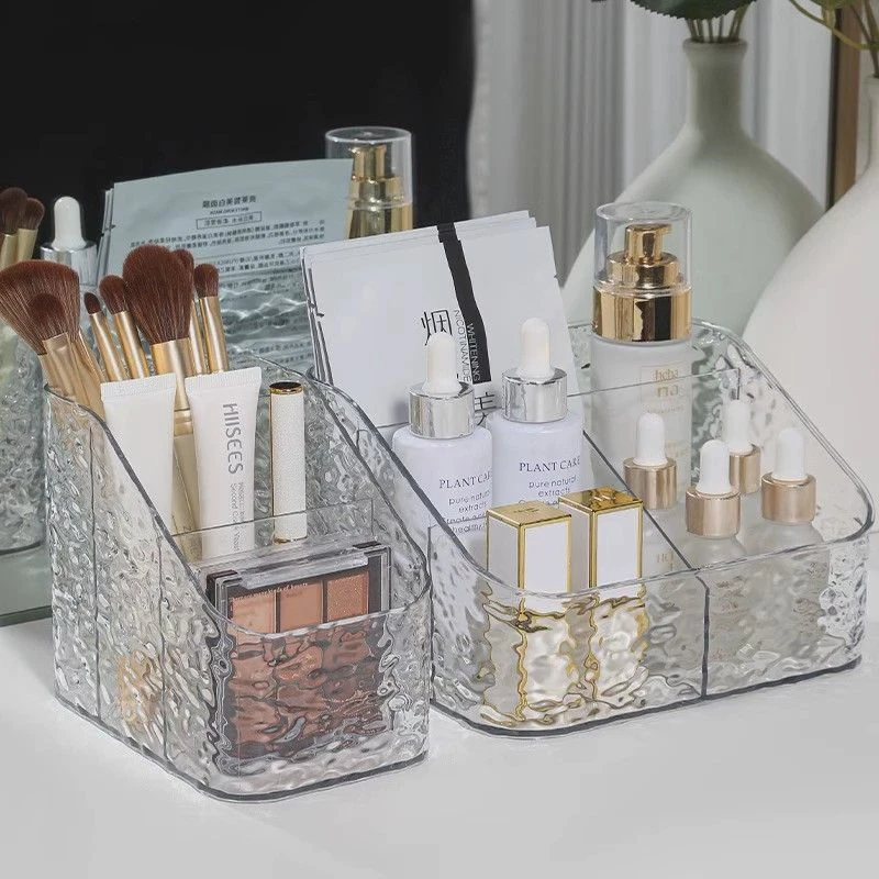 化妆品收纳盒口红护肤品轻奢水波纹亚克力化妆刷杂物大容量置物架