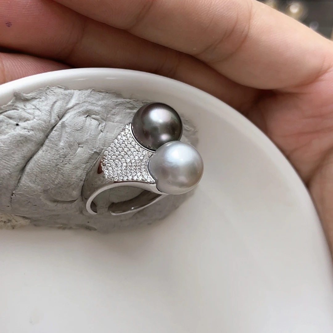 戒圈银S925镶嵌海水珍珠R****i