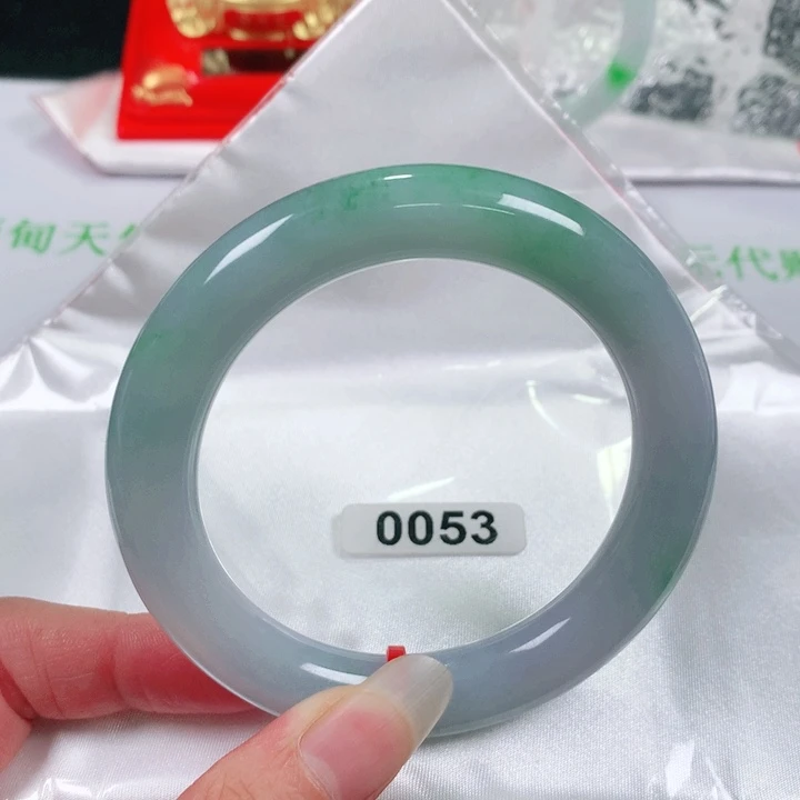 翡翠手镯未镶嵌  编号0053 圆条57+