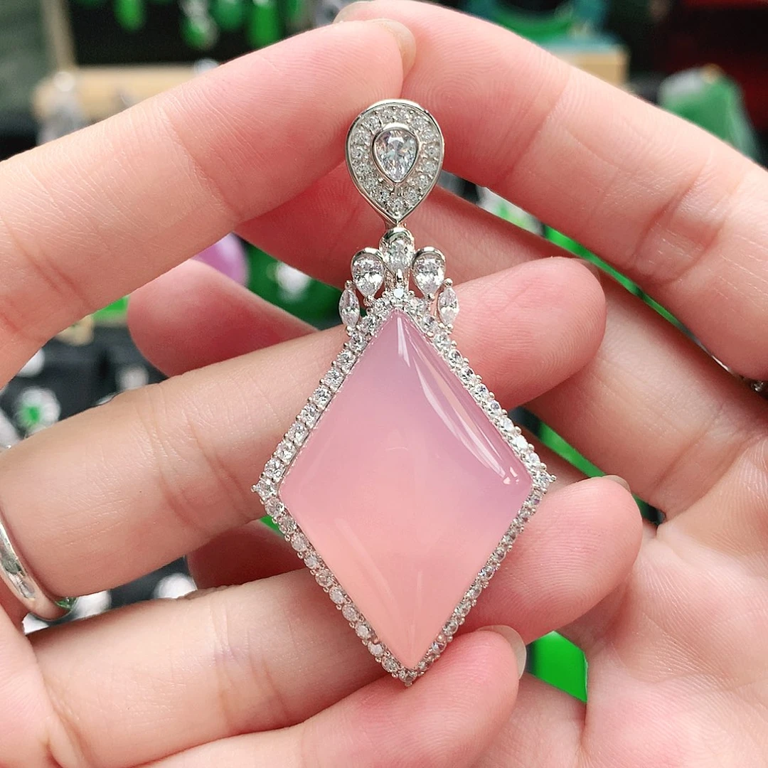 玛瑙/玉髓吊坠银S925镶嵌