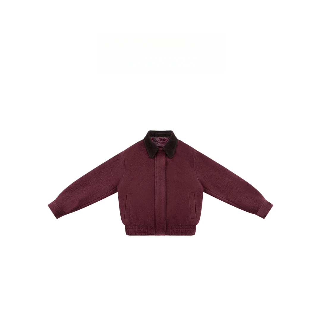 【楚铃专属】秋冬复古设计感翻领拼接休闲棉服437