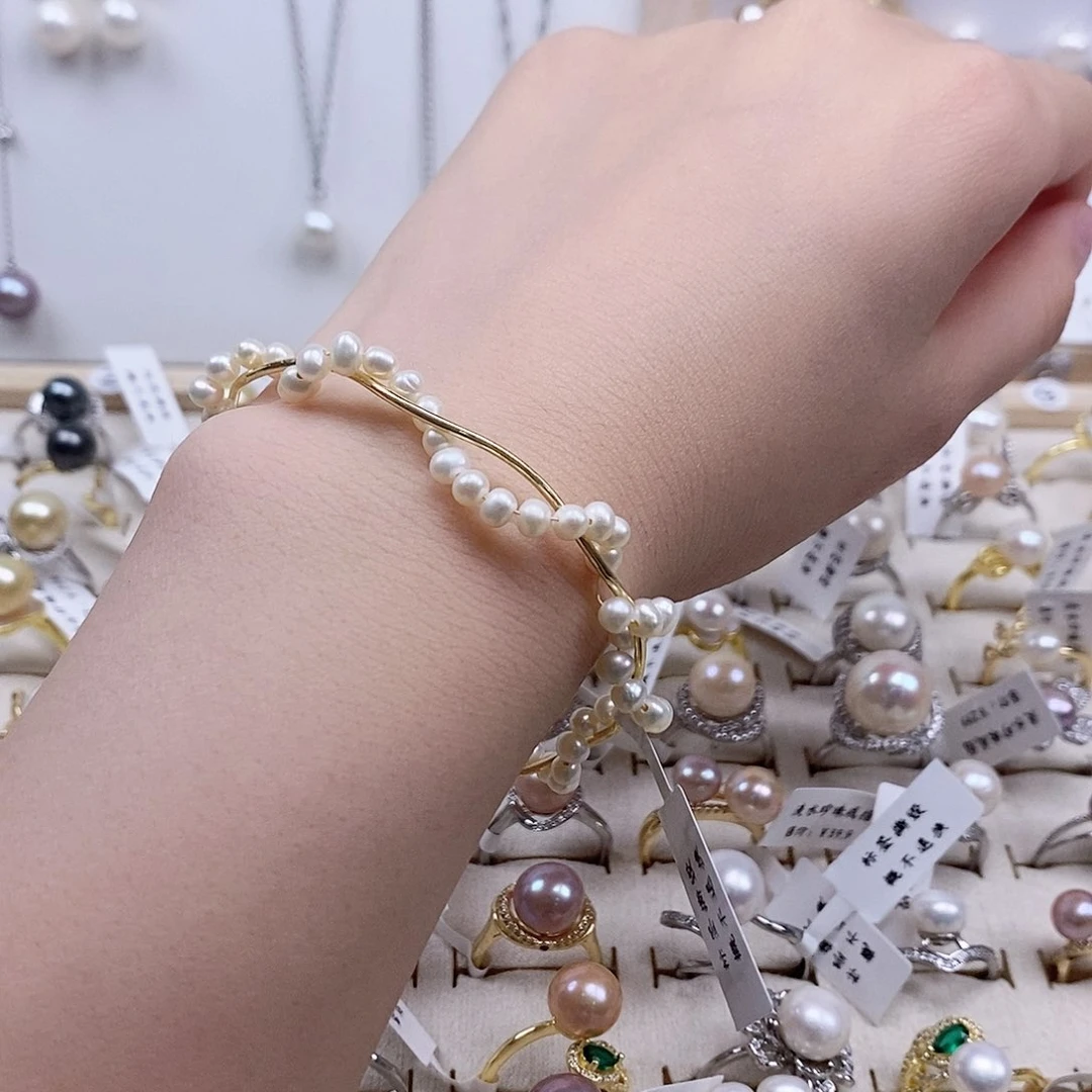 戒指银S925镶嵌淡水珍珠