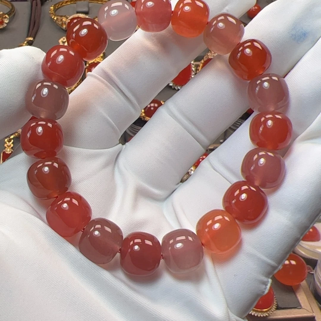 南红玛瑙手串未镶嵌限时优惠11mm原矿精品冰粉老形手串