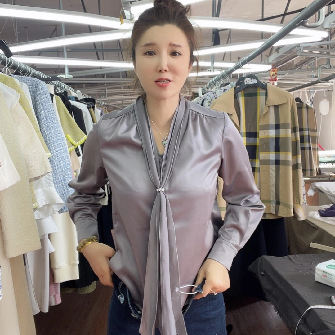 美家灰色飘带衬衫55
