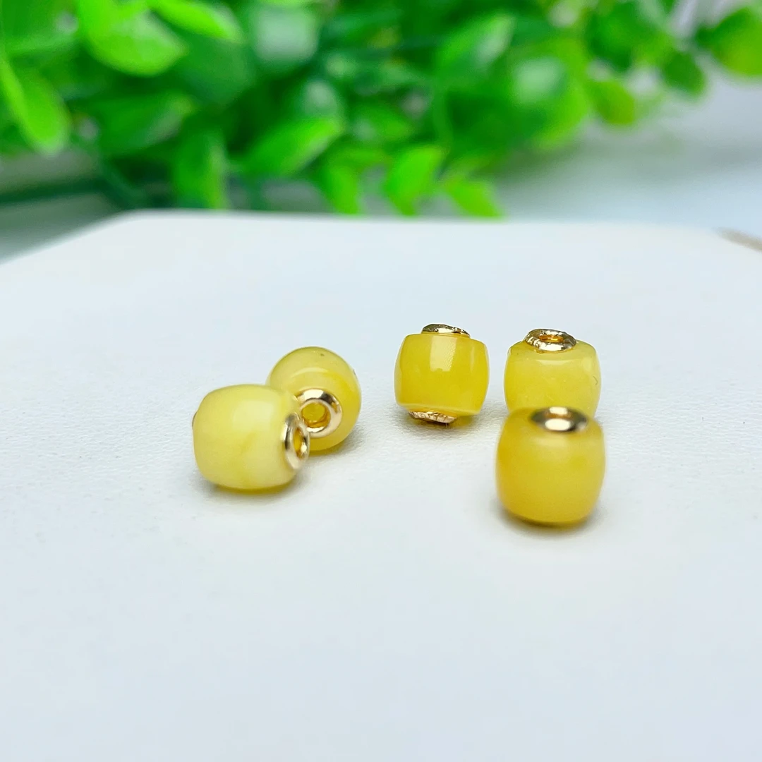 【萌宝饰品】B663天然蜜蜡白蜜直切老型珠DIY约6.5*6.7mm多样性发一