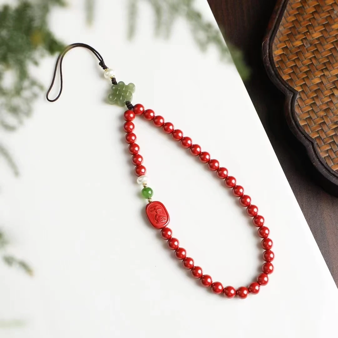 含辰砂工艺品【田园刘娟】帝王砂手机挂