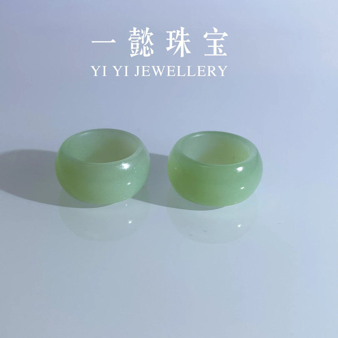 【一懿珠宝】天然和田玉黑羊洞宽版戒圈 时尚百搭hy025多样性发其一
